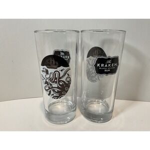 The Kraken Black Spiced Rum Glass Set Octopus Ship Nautical Design